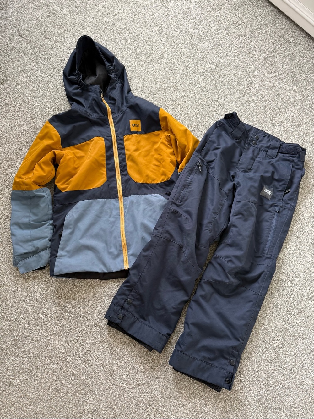 PICTURE Youth Snow Outfit - Navy, Cadet Blue, Mustard